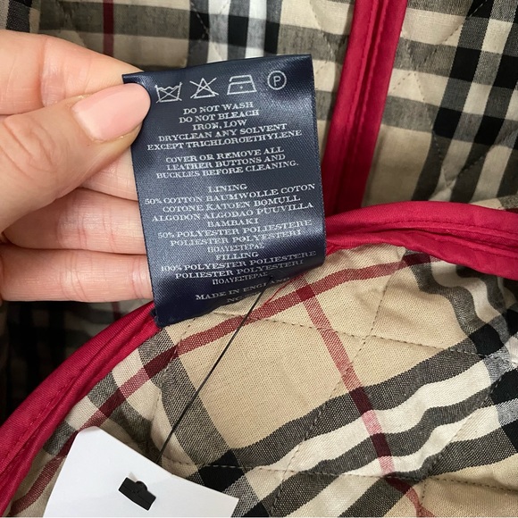 Burberry Classic Quilted Riding Jacket Red Size Small/Medium - Picture 7 of 9